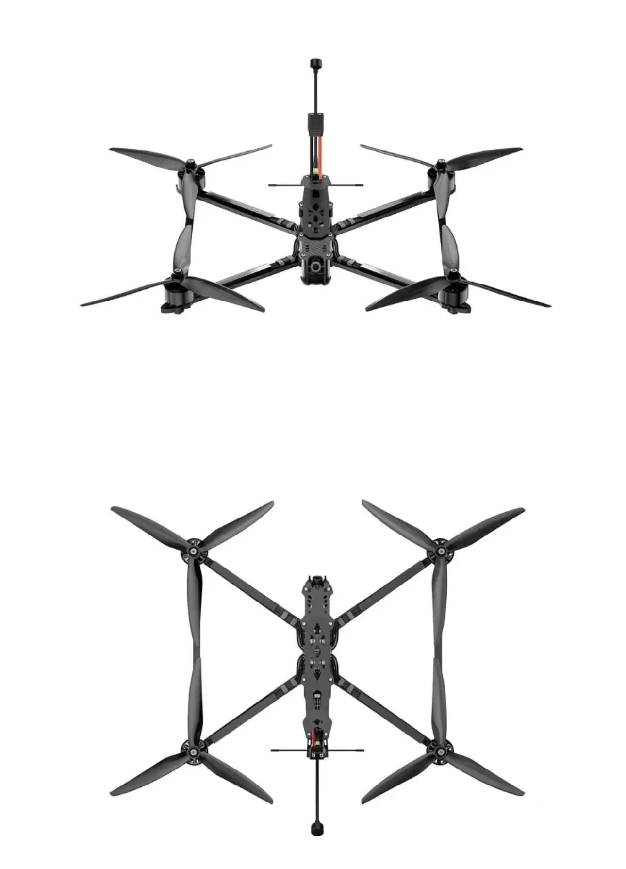 Drone FPV 13B de 13 polegadas com orienta&ccedil;&atilde;o por IA e transmiss&atilde;o por fibra &oacute;ptica.