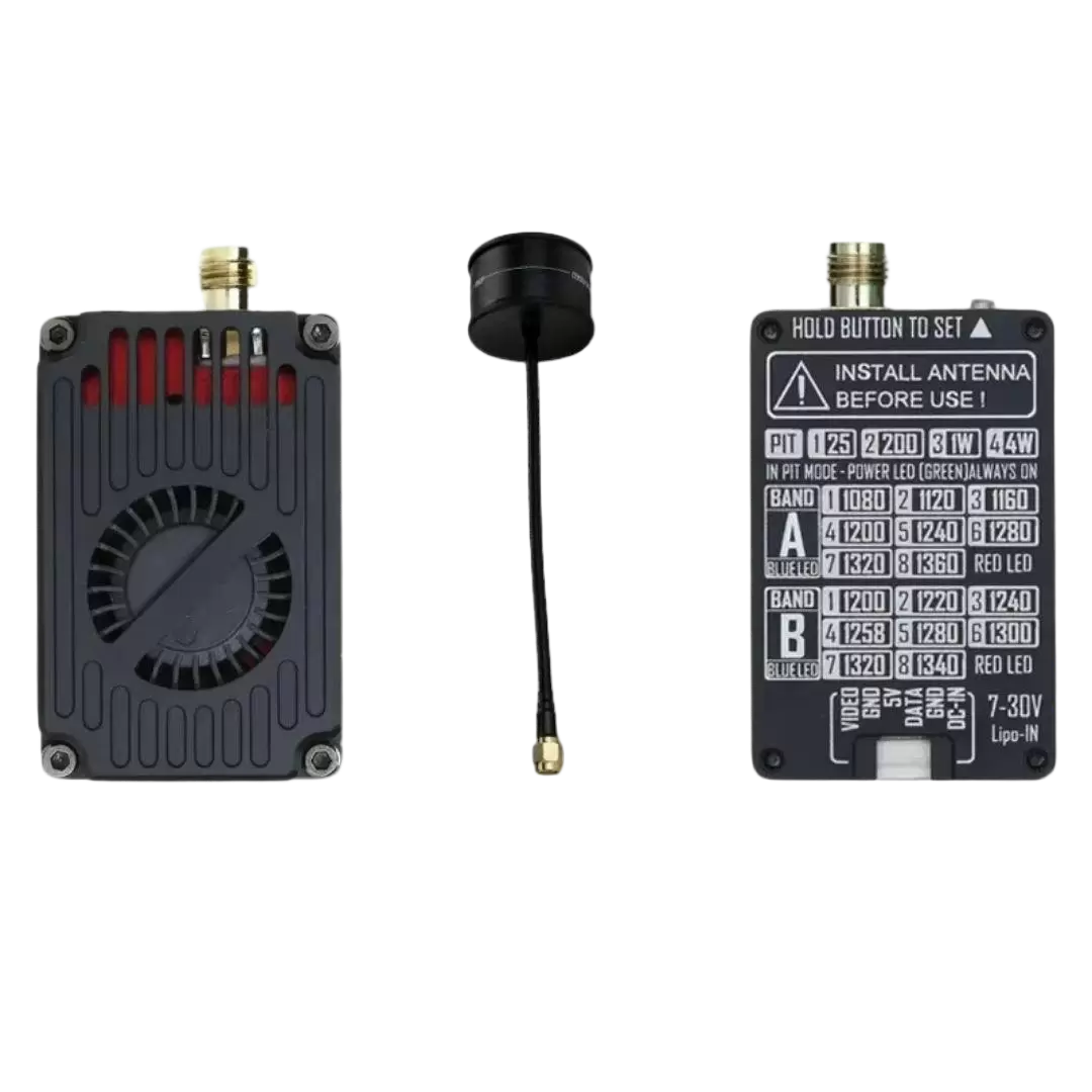 Conjunto de transmissor de v&iacute;deo FPV de 1,3 GHz e 4 W