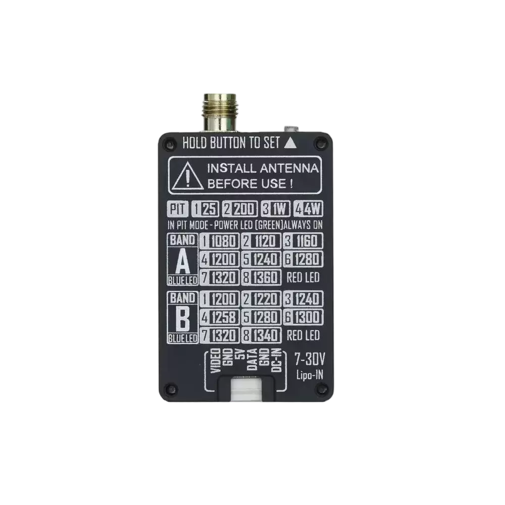 Conjunto de transmissor de v&iacute;deo FPV de 1,3 GHz e 4 W